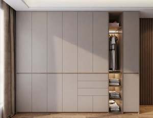 Fabricant de meubles sur mesure Meubles de chambre à coucher Armoire moderne modulaire en bois Design Garde-robe de chambre Style minimaliste - Product Image 5