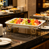 Plateau de service en céramique FLEY pour la décoration de table, support de présentation pour aliments froids, idéal pour la restauration et les buffets