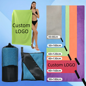 Serviettes de plage en microfibre personnalisées avec logo, sans sable, séchage rapide, modernes, minimalistes, douces, séchage rapide pour piscine et baignoire - Product Image 1