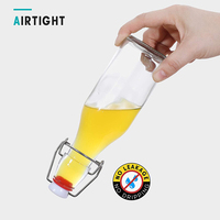 Offre Spéciale bouteille en verre à couvercle pivotant de 250ml bocaux en verre avec couvercle supérieur pivotant bouteille de bière en verre transparent avec couvercle supérieur pivotant