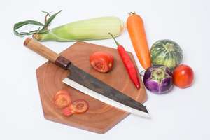 Kiritsuke couteau forgé à la main, 9.4 pouces, de haute qualité, manche en bambou spécial, acier à haute teneur en carbone, 240 pièces - Product Image 4