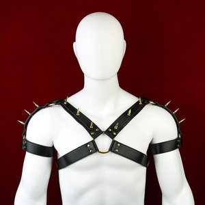 เข็มขัดหนังรัดรูปแบบ BDSM สำหรับผู้ชาย ปรับได้ สไตล์พังก์ กอธิค เฟติช สายรัดสำหรับเกมส์เซ็กส์สำหรับผู้ใหญ่ - Product Image 2
