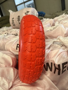 Ruedas de espuma de PU sólidas y sin cámara 4.00-6 con llanta de acero para carretillas de jardín y carros de mano - Recurso de fábrica - Product Image 2