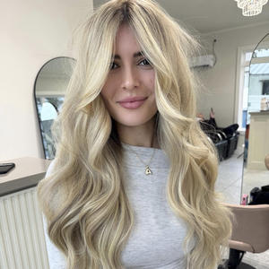 Perruque juive de qualité supérieure avec mèches blondes et dessus en dentelle, 100 % cheveux vierges européens, perruque juive casher pour la perte de cheveux - Product Image 4