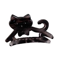 Pince à cheveux creuse en forme de chat de dessin animé, mini pince requin en acétate écaille de tortue, accessoire pour cheveux mi-liaqués ou coiffés en arrière pour femme
