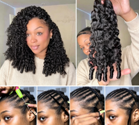 Extensions de cheveux bouclés brésiliens en gros, fabrication à la main, 25g, double trame, cheveux vierges Remy, qualité supérieure