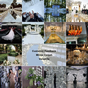 LEDA New Arrival Modern Reusable Silver Mirror Aisle <b>Runner</b> Floor <b>Carpet</b> for Wedding Events Decor - Product Image 5