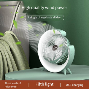 Quiet Operation 3 Speeds <b>Small</b> Desktop Fan Portable Fan with Colorful Light for Home Office Bedroom - Product Image 2