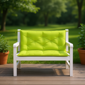 Juego de Cojines para Banco de Jardín, Rectangulares, Verdes, Acolchados, Resistentes al Agua, Extraíbles, Lavables, para Todas las Estaciones, Relleno de Fibra de Poliéster - Product Image 2