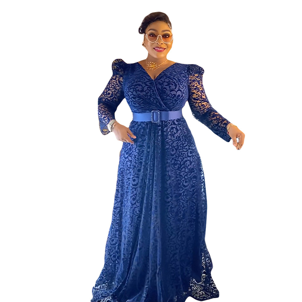 African Women Oversized Mesh Dress Mature Women V-neck Sexy Long Sleeved  Party Evening Long Dresses| Alibaba.com