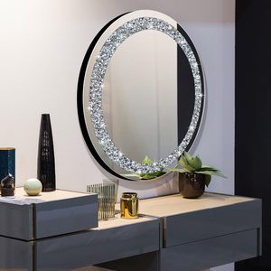 Modern <b>Glass</b> Mirrored Rectangle <b>Console</b> <b>Table</b> Removable Wall Mirror 3D Crushed Diamond Design Home Furniture Living Room Bedroom - Product Image 3