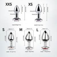 Articles BDSM pour adultes, bijoux en cristal pour la santé féminine, ensemble de plug anal et dilatateur en acier inoxydable avec gemmes