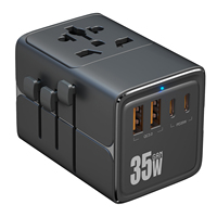 2026 Nouveau Design Adaptateur de Voyage Universel 35W Charge Rapide avec 2 USB et 2 Type-C Chargeur et Adaptateur International