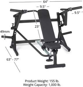 Máquina <span class=keywords><strong>de</strong></span> Press <span class=keywords><strong>de</strong></span> Pecho <span class=keywords><strong>con</strong></span> Bancos <span class=keywords><strong>de</strong></span> Ejercicio Independientes y Brazos Convergentes Ajustables, <span class=keywords><strong>Banco</strong></span> Plano e Inclinado para Hombros, Equipo <span class=keywords><strong>de</strong></span> Gimnasio en Casa - Product Image 2