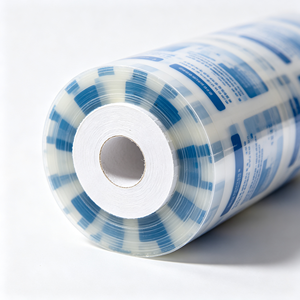 <b>Blue</b> White Printed Plastic Film <b>Roll</b> Transparent Packaging Flexographic Wrap Film for Retail and Daily Use - Product Image 5