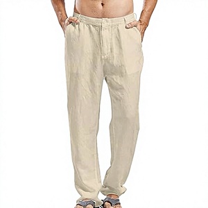 Custom Pirate Pants for Men Cosplay Renaissance Medieval Gothic 100% <b>Linen</b> Lightweight Plus Size 3XL - Product Image 3