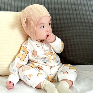 Combinaison Bébé Nouveau-né Printemps Automne en Coton, Barboteuse à Boutons Pression Manches Longues, Respirante et Sans Coutures - Product Image 3