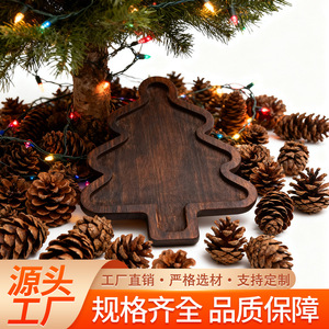 Bandeja de madera transfronteriza para Navidad, bonita bandeja de madera para postres, frutas y pasteles con diseño de árbol de Navidad para el hogar - Product Image 3