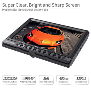 Feelworld FW760 xách tay 7 inch màn hình tốt nhất các bộ phận cần cẩu mở khung màn hình cho DSLR Video với IPS Màn hình Màn hình cảm ứng màn hình - Product Image 2