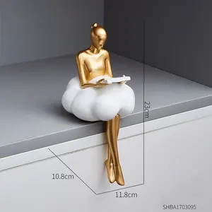 Factory Wholesale Independent Design Modern Cloud Girl Resin Desktop Decoration For Home Luxury Minimalism Nordic Decor Gifts