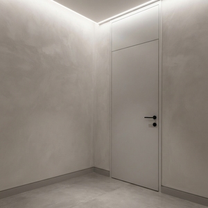 Porte intérieure moderne minimaliste en HPL avec cadre gris mat alliant élégance contemporaine et savoir-faire durable. - Product Image 6