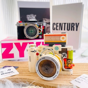เม็ดบล็อกขนาดเล็กทรงอิฐ M242 ของเล่นประกอบรูปกล้องถ่ายรูปสไตล์เรโทรสุดฮิต ยอดนิยมบนโลกออนไลน์ เหมาะสำหรับตกแต่งโต๊ะทำงานอย่างสร้างสรรค์ - Product Image 3