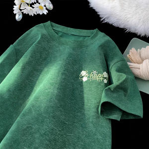 Haut décontracté unisexe à manches courtes et col rond, style New England, perlé, polyvalent, pour l'été - Product Image 2