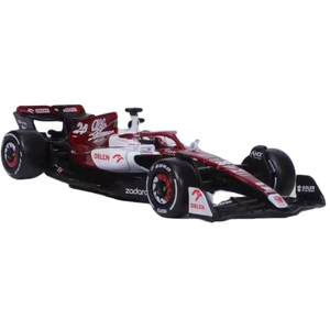 Burago 1:43 <span class=keywords><strong>2022</strong></span> <span class=keywords><strong>F1</strong></span> voiture de course Alfa Romeo C42 (avec casque) modèle de voiture en alliage de simulation 24 #77 # - Product Image 1