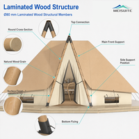 Carpa Glamping Personalizada para Hotel con Toldo de PVC de 850g y Estructura de Madera Laminada para Proyectos de Alojamiento al Aire Libre YX-12