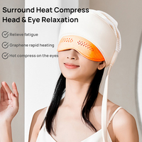 Masseur portable pour soulager les migraines avec chaleur et massage par airbag, relaxation des yeux et de la tête pour réduire le stress et la fatigue