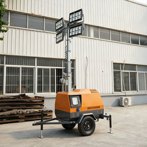 Super Factory Mobile Light <b>Tower</b> 7M LED Diesel <b>Powered</b> Outdoor Construction Lighting Equipment - Product Image 3