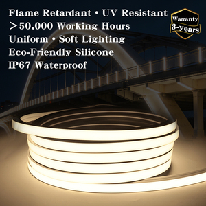 Échantillons Gratuits CE, RoHS, ETL, Bande <span class=keywords><strong>LED</strong></span> Blanche Flexible, Ruban Néon Lumineux 12V 24V Haute Luminosité 80/90RA+, Néon <span class=keywords><strong>LED</strong></span> Extérieur Classé IP67 - Product Image 1