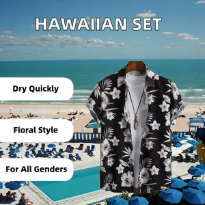 Camisa de Verano Casual para Hombre, Manga Corta, con Botones, Diseño 3D de Plantas, Cierre de Botones, Estilo Playero - Product Image 5
