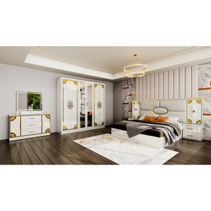 Set di camere da letto in legno MDF semplice e completo camera da letto king Size camera da letto doppia struttura in legno di lusso moderno Set di mobili per la camera da letto - Product Image 2