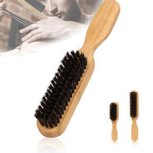 Manche en bambou brosse de nettoyage en poils de sanglier brosse <span class=keywords><strong>à</strong></span> barbe de coiffure antistatique peigne de coiffure outils de rasage pour hommes - Product Image 1