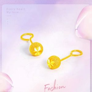 Boucles d'oreilles rondes en or véritable 24 carats Xinfly Pure 999 5 mm pour femmes, boucles d'oreilles 3D en or massif - Product Image 4