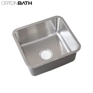 ORTONBATH Bát Đơn Cổ Điển Anh Giá Rẻ 1 Bát Đặt Trong Bồn Rửa Nhà Bếp Bằng Thép Không Gỉ 304 Ép