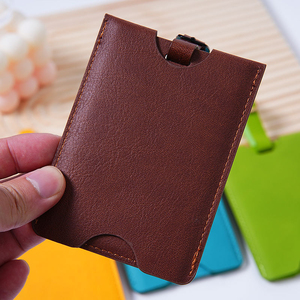 Étiquette de bagage en PU <span class=keywords><strong>simple</strong></span> et élégante, étiquette de sécurité pour valise, anti-perte, avec logo imprimé pour carte d'embarquement - Product Image 3