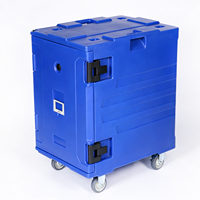 Conteneur isotherme de qualité industrielle de 160 L avec roues robustes, chariot de transport de plats pour la restauration rapide et les grands événements