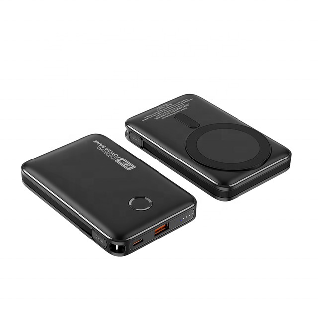 New Design Thin Magnetic Power Bank 10000mah With Type-C Cable PD 20w 22.5w Fast Charging Wireless 15w Mini Battery Pack