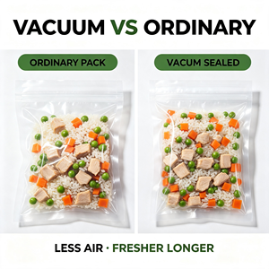 Sacs sous vide de qualité alimentaire sans BPA avec fermeture éclair, sacs en plastique à trois soudures latérales transparents et étanches pour repas préparés - Product Image 3