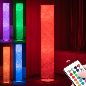 Lámpara de pie de tela suave RGB 7 colores Control remoto LED ambiente creativo sala de estar dormitorio lámpara de pie plegable - Product Image 2