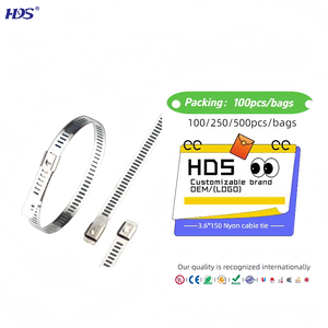 Attaches-câbles en acier inoxydable HDS UL, attaches-câbles de haute qualité, 4,6*300 mm, acier inoxydable SS304/316, attaches-câbles à glissière - Product Image 1