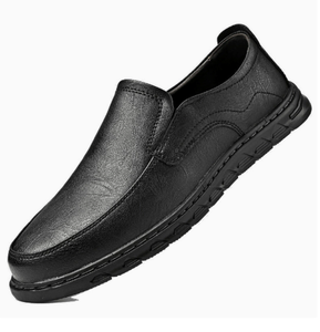 Men Genuine <b>Leather</b> <b>Slip</b> <b>On</b> Loafers Round Toe Cushioned Rubber Outsole Office Casual Dress <b>Shoes</b> All Seasons EVA Midsole - Product Image 5