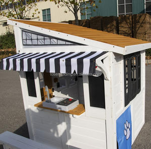 Casa de juegos de madera blanca para niños, para jugar en el patio trasero, jardín o parque, juguetes de simulación para jardín. - Product Image 1