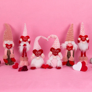 DAMAI Rudolph Doll Valentines Day Decorations Plushie Gnome Tree Topper Love Heart Gnome Valentines Day Gnome Doll - Product Image 3