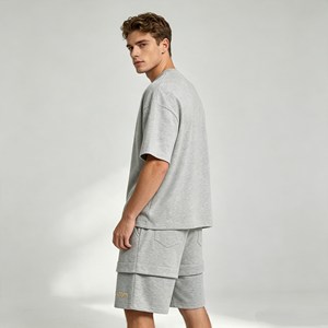 350g Hot Selling Men's <b>sets</b> Embossing Crew Neck T-Shirt jogger pangts,summer 100% Cotton jersey t shirt Two Piece <b>Set</b> for Men - Product Image 5