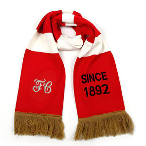 Alta calidad precio <span class=keywords><strong>de</strong></span> fábrica barato al por mayor personalizado equipo <span class=keywords><strong>de</strong></span> deporte ventilador <span class=keywords><strong>de</strong></span> fútbol bufanda doble cara Jacquard borla bufanda con logotipo - Product Image 3