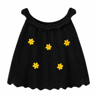 Ensemble tricoté d'été pour filles OEM ODM, haut brodé de fleurs, gilet sans manches en crochet, short, vêtements décontractés pour bébés et tout-petits, robe pull