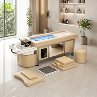 Table de massage professionnelle pour salon de coiffure, lit de lavage, spa, thérapie aquatique chauffante, pédicure, structure en acier inoxydable, cuir PU